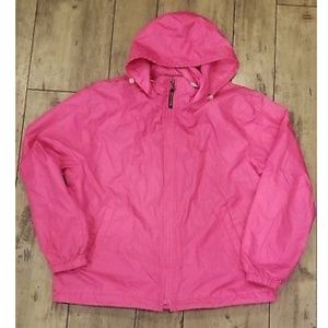 Pacific Trail Coat Jacket Sz L Hood Fleece Pink